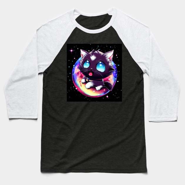 Space Cat Series Alpha Baseball T-Shirt by Shopping Dragons